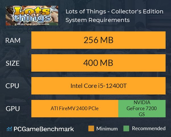 Lots of Things - Collector's Edition System Requirements PC Graph - Can I Run Lots of Things - Collector's Edition