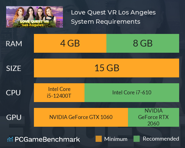 Love Quest VR: Los Angeles System Requirements PC Graph - Can I Run Love Quest VR: Los Angeles