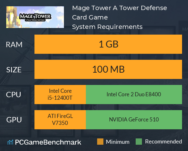 Mage Tower, A Tower Defense Card Game System Requirements PC Graph - Can I Run Mage Tower, A Tower Defense Card Game