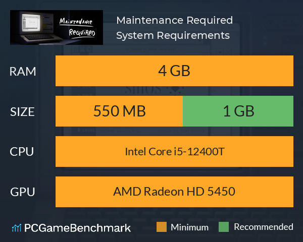 Maintenance Required System Requirements PC Graph - Can I Run Maintenance Required