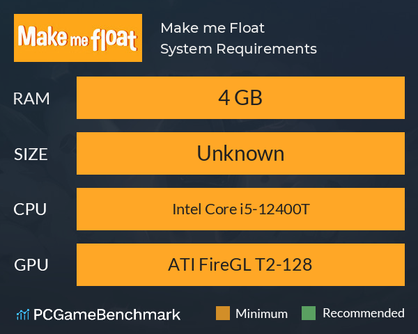 Make me Float System Requirements PC Graph - Can I Run Make me Float