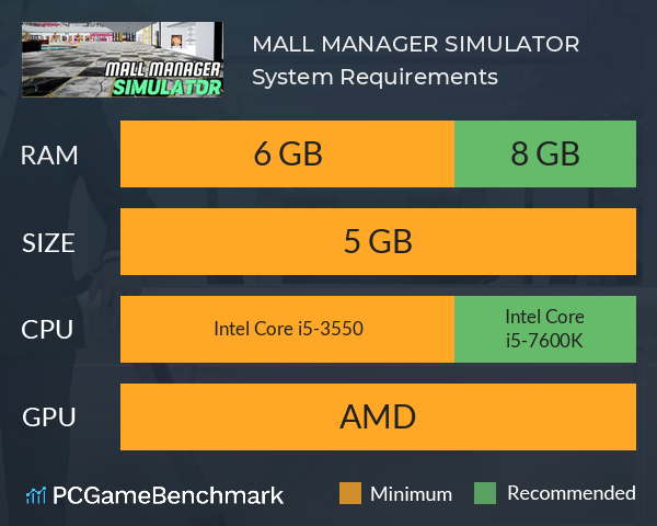 MALL MANAGER SIMULATOR System Requirements PC Graph - Can I Run MALL MANAGER SIMULATOR