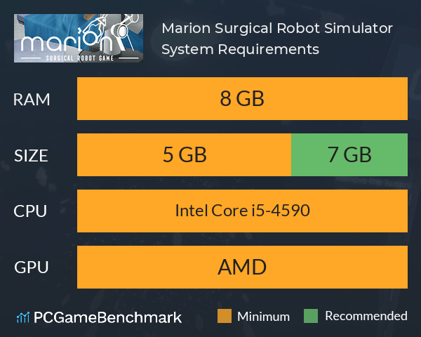 Marion Surgical Robot Simulator System Requirements PC Graph - Can I Run Marion Surgical Robot Simulator