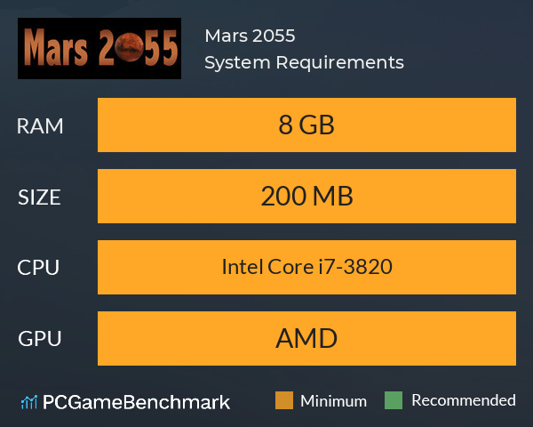 Mars 2055 System Requirements PC Graph - Can I Run Mars 2055