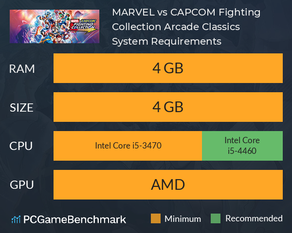 MARVEL vs. CAPCOM Fighting Collection: Arcade Classics System Requirements PC Graph - Can I Run MARVEL vs. CAPCOM Fighting Collection: Arcade Classics