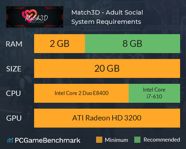 Match3D - Adult Social System Requirements PC Graph - Can I Run Match3D - Adult Social