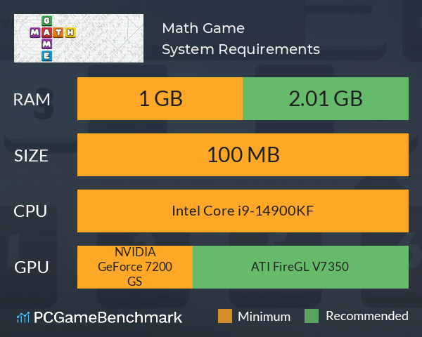 Math Game System Requirements PC Graph - Can I Run Math Game