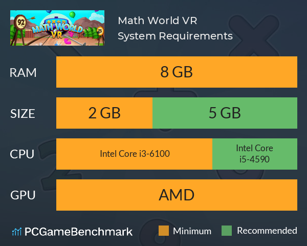 Math World VR System Requirements PC Graph - Can I Run Math World VR