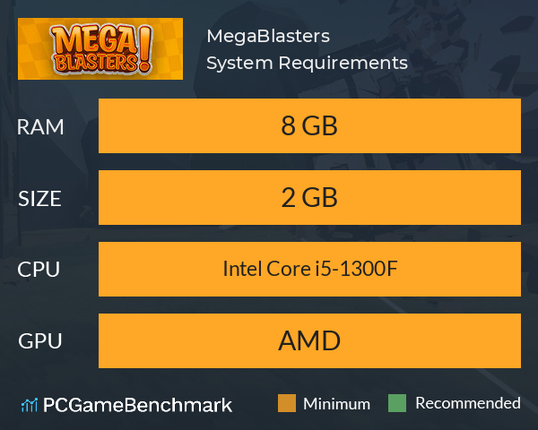 MegaBlasters! System Requirements PC Graph - Can I Run MegaBlasters!