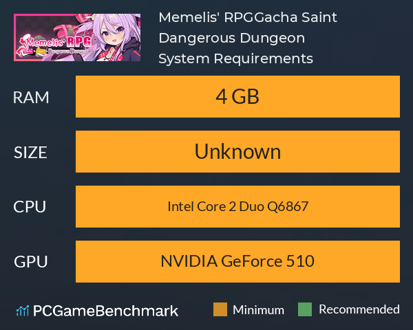 Memelis' RPG~Gacha, Saint, Dangerous Dungeon~ System Requirements PC Graph - Can I Run Memelis' RPG~Gacha, Saint, Dangerous Dungeon~