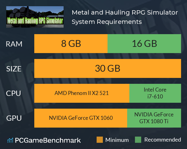 Metal and Hauling RPG Simulator System Requirements PC Graph - Can I Run Metal and Hauling RPG Simulator