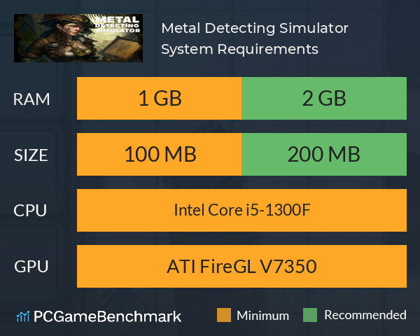 Metal Detecting Simulator System Requirements PC Graph - Can I Run Metal Detecting Simulator