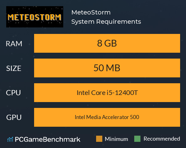 MeteoStorm System Requirements PC Graph - Can I Run MeteoStorm