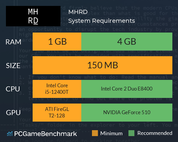 MHRD System Requirements PC Graph - Can I Run MHRD