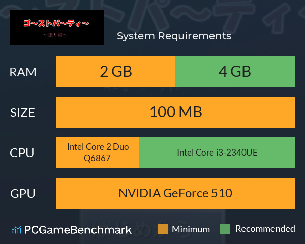 ゴーストパーティー　眠り姫 System Requirements PC Graph - Can I Run ゴーストパーティー　眠り姫