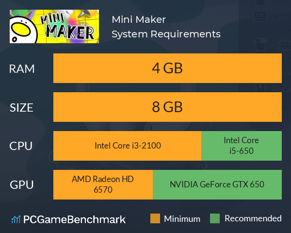 Mini Maker System Requirements PC Graph - Can I Run Mini Maker