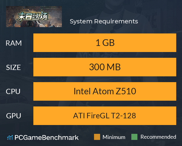 末日沙场 System Requirements PC Graph - Can I Run 末日沙场