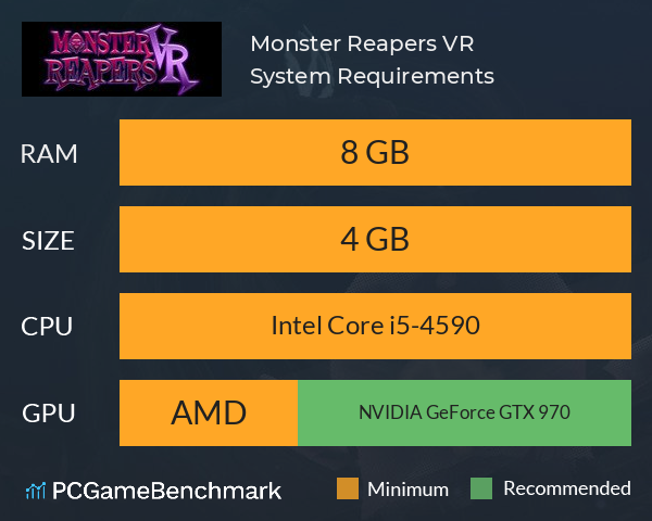 Monster Reapers VR System Requirements PC Graph - Can I Run Monster Reapers VR