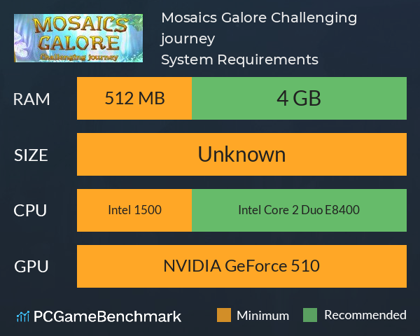 Mosaics Galore. Challenging journey System Requirements PC Graph - Can I Run Mosaics Galore. Challenging journey