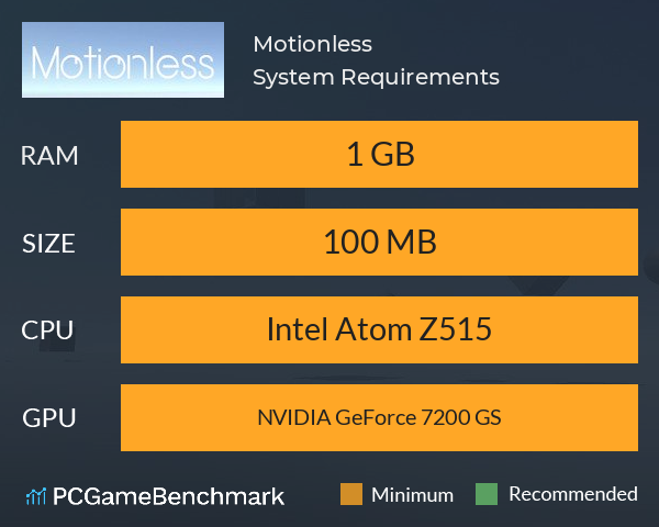 Motionless System Requirements PC Graph - Can I Run Motionless