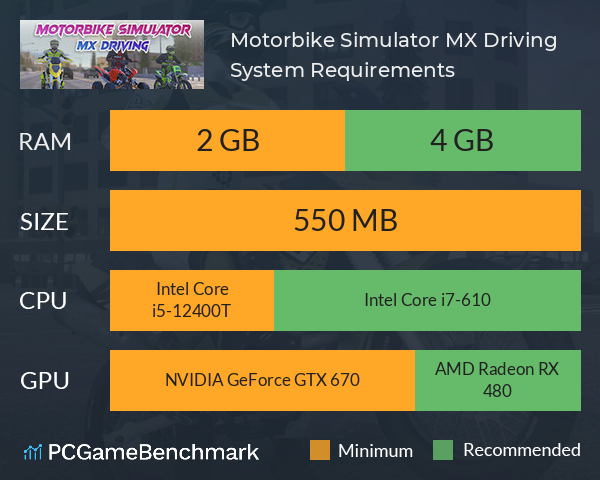 Motorbike Simulator MX Driving System Requirements PC Graph - Can I Run Motorbike Simulator MX Driving