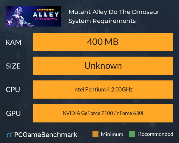 Mutant Alley: Do The Dinosaur System Requirements PC Graph - Can I Run Mutant Alley: Do The Dinosaur