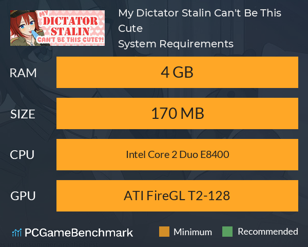 My Dictator Stalin Can't Be This Cute ?! System Requirements PC Graph - Can I Run My Dictator Stalin Can't Be This Cute ?!