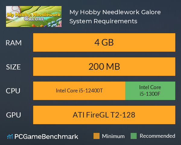 My Hobby: Needlework Galore System Requirements PC Graph - Can I Run My Hobby: Needlework Galore