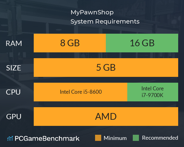 MyPawnShop System Requirements PC Graph - Can I Run MyPawnShop