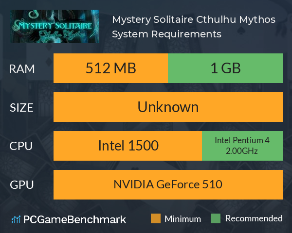 Mystery Solitaire Cthulhu Mythos System Requirements PC Graph - Can I Run Mystery Solitaire Cthulhu Mythos