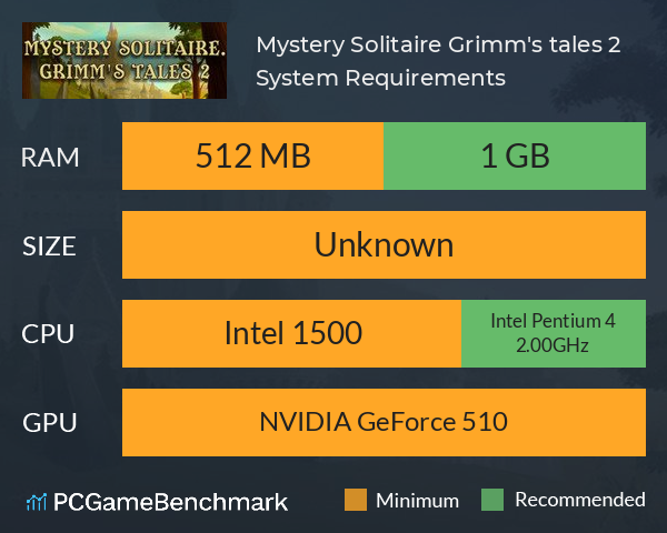 Mystery Solitaire: Grimm's tales 2 System Requirements PC Graph - Can I Run Mystery Solitaire: Grimm's tales 2