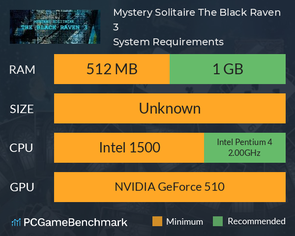 Mystery Solitaire. The Black Raven 3 System Requirements PC Graph - Can I Run Mystery Solitaire. The Black Raven 3