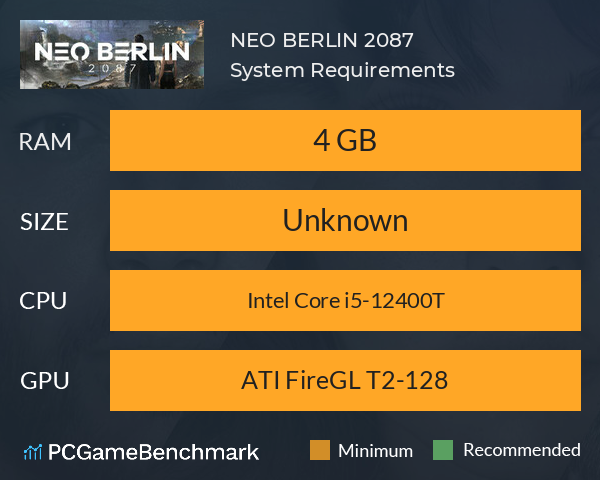 NEO BERLIN 2087 System Requirements PC Graph - Can I Run NEO BERLIN 2087