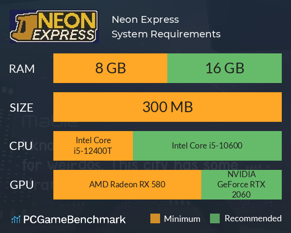 Neon Express System Requirements PC Graph - Can I Run Neon Express