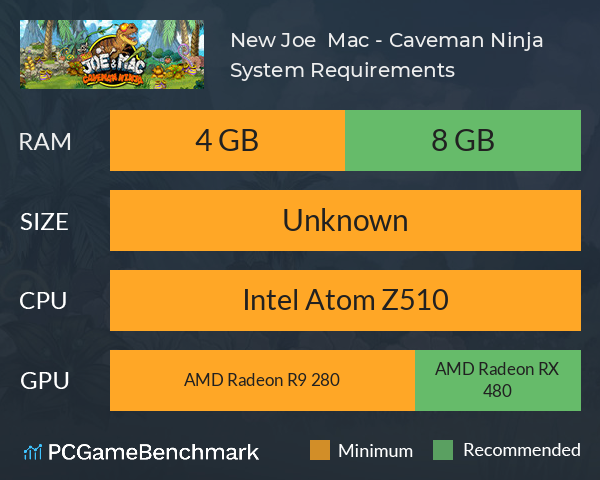 New Joe & Mac - Caveman Ninja System Requirements PC Graph - Can I Run New Joe & Mac - Caveman Ninja