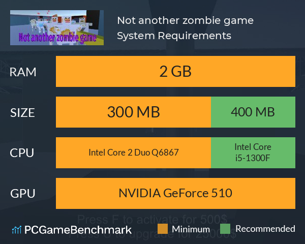 Not another zombie game System Requirements PC Graph - Can I Run Not another zombie game