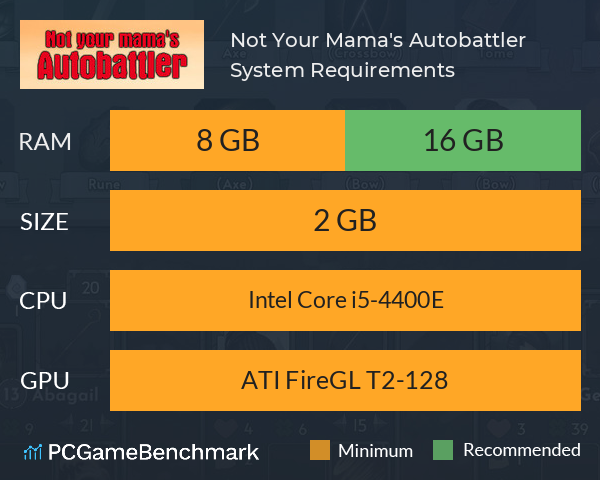 Not Your Mama's Autobattler System Requirements PC Graph - Can I Run Not Your Mama's Autobattler