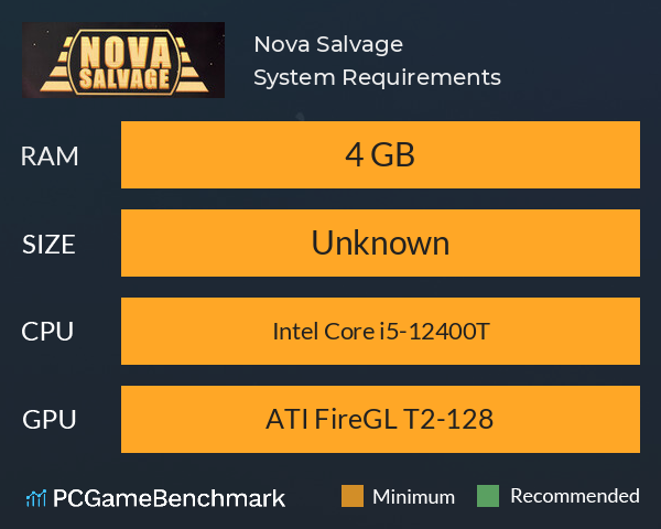 Nova Salvage System Requirements PC Graph - Can I Run Nova Salvage