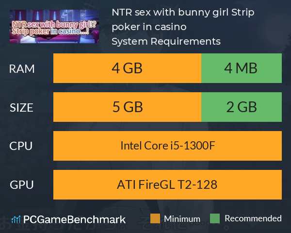 NTR sex with bunny girl!? Strip poker in casino...! System Requirements PC Graph - Can I Run NTR sex with bunny girl!? Strip poker in casino...!