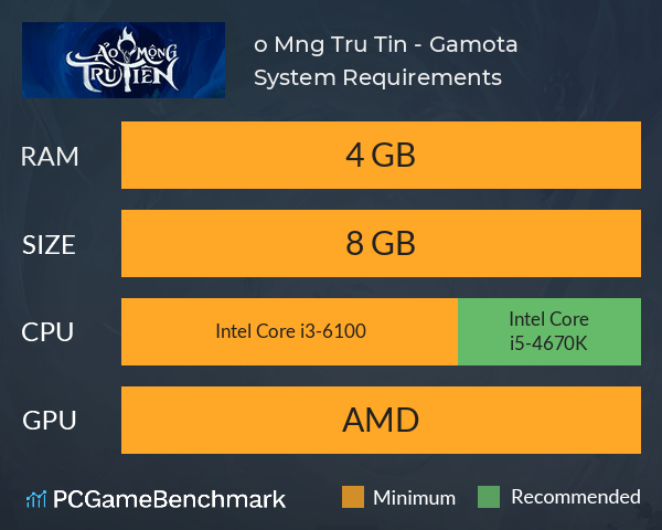 Ảo Mộng Tru Tiên - Gamota System Requirements PC Graph - Can I Run Ảo Mộng Tru Tiên - Gamota