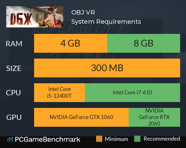 OBJ VR System Requirements PC Graph - Can I Run OBJ VR