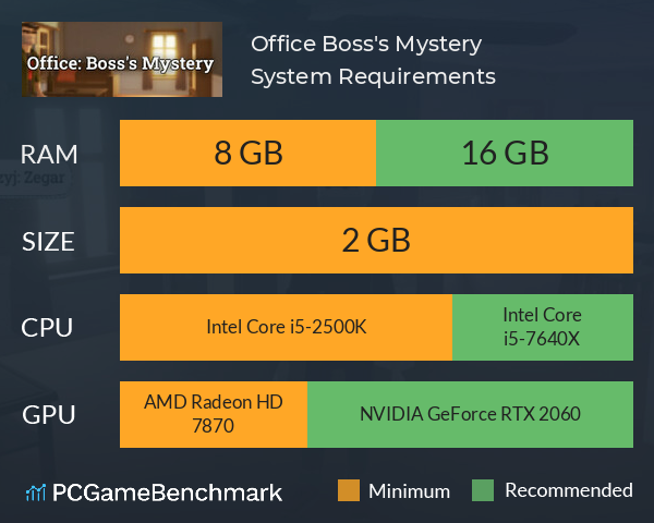 Office: Boss's Mystery System Requirements PC Graph - Can I Run Office: Boss's Mystery