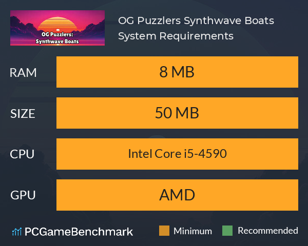 OG Puzzlers: Synthwave Boats System Requirements PC Graph - Can I Run OG Puzzlers: Synthwave Boats