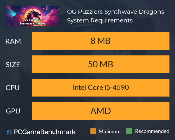 OG Puzzlers: Synthwave Dragons System Requirements PC Graph - Can I Run OG Puzzlers: Synthwave Dragons