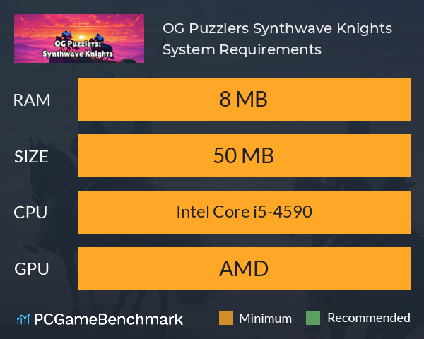 OG Puzzlers: Synthwave Knights System Requirements PC Graph - Can I Run OG Puzzlers: Synthwave Knights