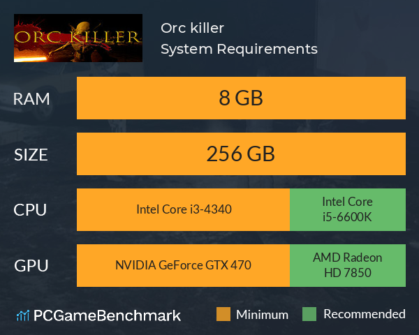 Orc killer兽人杀手 System Requirements PC Graph - Can I Run Orc killer兽人杀手