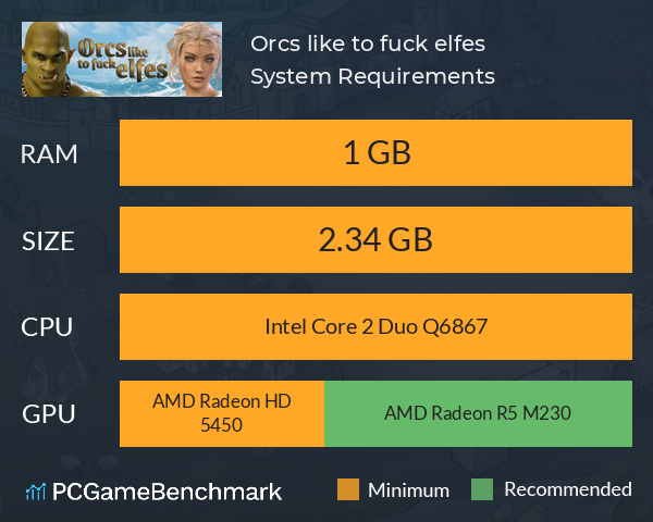 Orcs like to fuck elfes?? System Requirements PC Graph - Can I Run Orcs like to fuck elfes??