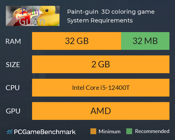 Paint-guin : 3D coloring game System Requirements PC Graph - Can I Run Paint-guin : 3D coloring game