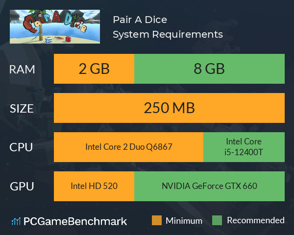 Pair A Dice System Requirements PC Graph - Can I Run Pair A Dice