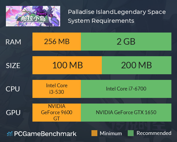 Palladise Island：Legendary Space System Requirements PC Graph - Can I Run Palladise Island：Legendary Space